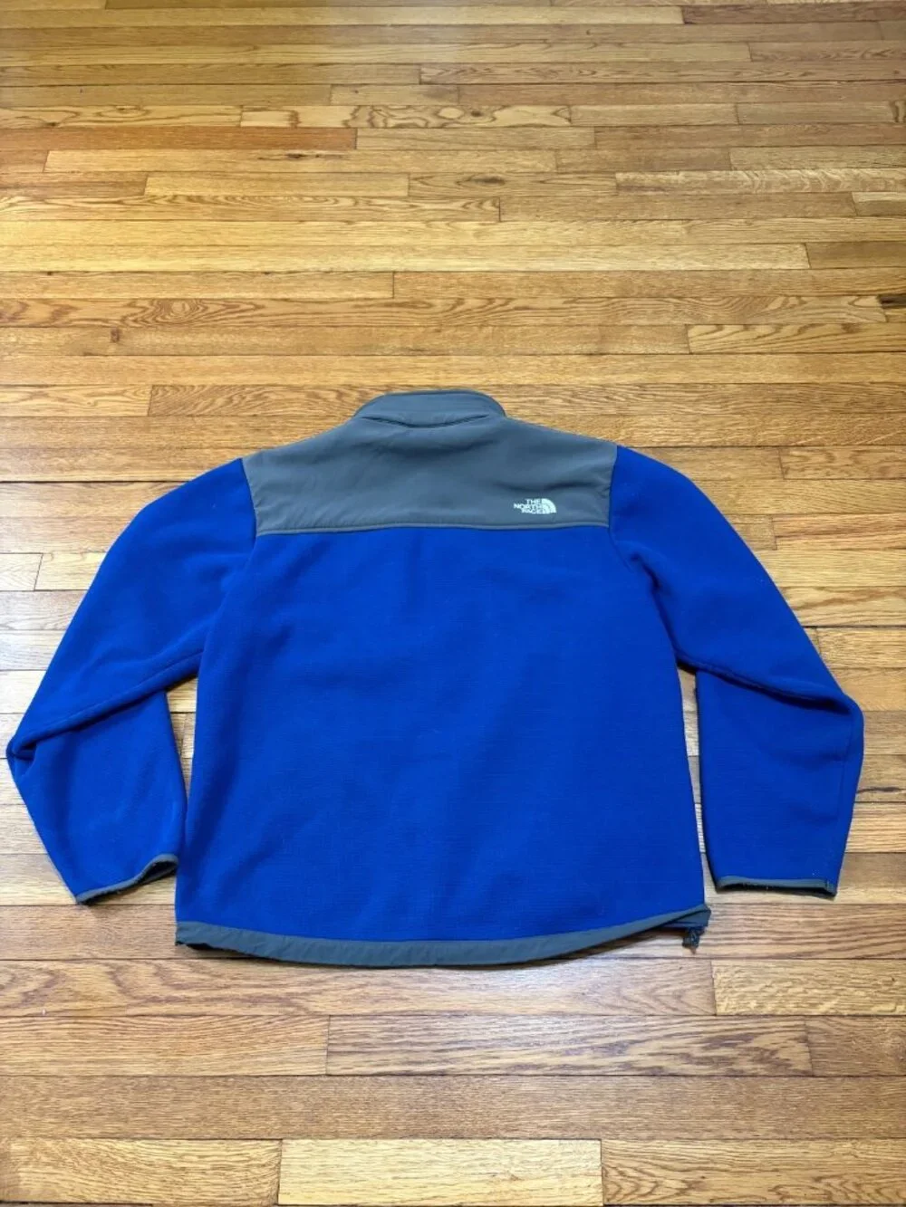 The North Face Mens Denali Fleece Jacket Sz XL Blue Gray Full Zip Pockets Hiking